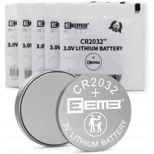 Piles CR2032 Lot de 5 Pile Bouton Lithium CR 2032 3V Ronde Plate Batterie DL2032,ECR2032,LM2032 Haute Performance - Neuf