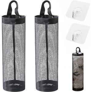 Bhhbb-Lot De 2 Porte-Sacs En Plastique, À Suspendre, En Maille Respirante, Rangement Suspendu Polyvalent Pour Cuisine, Salle De Bain, Chambre - Polyester Durable, Grande Capacité, Design Élégant, Noi - Neuf