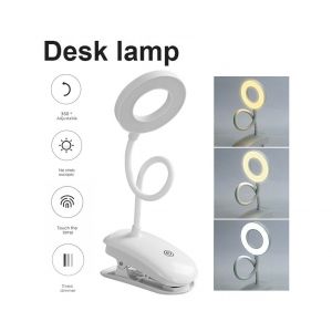 Lampe Led Polyvalente À Pince Avec Luminosité Réglable Pour La Lecture, Les Études Et La Nuit - Alimentation Usb - Neuf