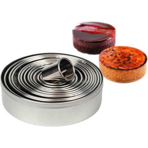 Subzonal-Lot De 12 Emporte Piece Rond,Emporte Piece Patisserie,Cercle A Patisserie,Emporte-Pi&egrave;ces En Acier Inoxydable Pour P&acirc;tisserie G&acirc;teau Fondant Feuillet&eacute;e Biscuit Et Tartelettes - Neuf