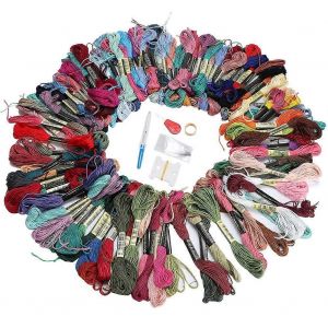Kit De Point De Croix 100 Couleurs Fil &Agrave; Broder Bricolage Couture Accessoires - Neuf