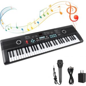 Blazeflux-Piano Numerique 61 Touches Haut-Parleur Et Microphone, Clavier Portable Pour Debutants Et Enfants, Cadeau D'anniversaire - Neuf