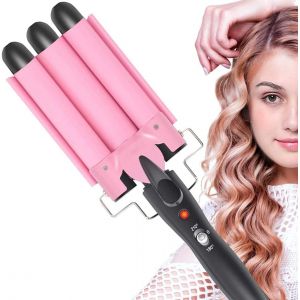 Fer À Boucler Réglable En Céramique Tourmaline, Triple Tube, 35 Cm (32 Mm), Pour Cheveux Ondulés - Neuf