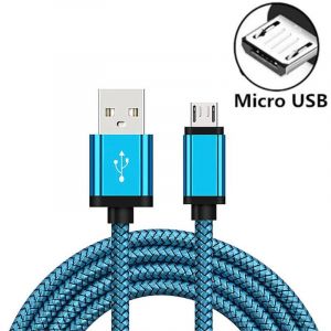 Câble Micro Usb 3M 2M, Câble De Chargement Et De Données Pour Huawei P Smart 2019 P9/P10 Lite P9 Y3 Y5 Y6 Y9 Honor 8X8S 7C 20I 7A.Bleu.0.25 M - Neuf