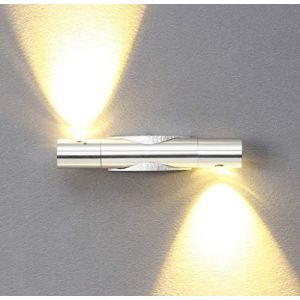 Applique Murale D'intérieur Argentée Et Blanche Chaude, 2 Led 6 W, Moderne, Rotative À 360 Degrés, En Aluminium, Réglable, Pour Chambre, Salon, Bureau, Escalier, Blanc Froid, 2 Spots - Neuf
