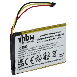 vhbw Batterie remplacement pour Logitech AHB303450, HB303450 pour touchpad sans fil, pav&eacute; tactile (500mAh, 3,7V, Li-polym&egrave;re) - Prise noir - Neuf