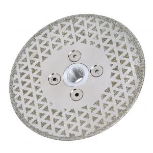 Disque de meulage diamante electrolytique a bride M14, grain 40, pour granit, marbre (115 mm) - Neuf