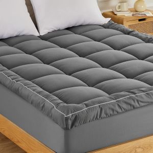 lbgwp60-Surmatelas Épais Pour Lit Simple, 90 X 190 Cm, Super Doux, Poche Profonde, Pour 38 Cm, Gris - Neuf
