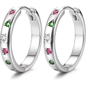 Kal-Boucles D'oreilles Créoles Or/Argent Pour Femme Creoles Or Femme Creoles Argent Femme 14k Plaqué Or Hypoallergénique Boucles D'oreilles Femme Or/Argent - Neuf