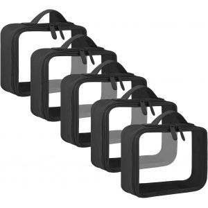 TIANYI-Trousse de Toilette Transparente, Sac de Cosmétiques Trousse Transparente Voyage pour Femme Homme, TSA Sac de Toilette Avion pour Le Transport de Liquides - Neuf