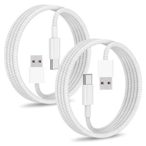 Tye-Lot De 2 Câbles De Charge Rapide Usb-C Vers Usb-A, 1 Mètre, En Nylon Tressé, Compatible Avec Iphone 16/15, Macbook, Ipad, Samsung - Neuf