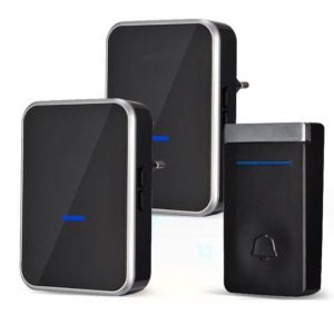 [Aucune pile Requise] Imperméable à l'eau Sonnette sans Fil, Électronique Sonnette Carillon Kit avec 2 Plug-in Récepteurs, 200M Plage, 52 Mélodies à 4 Niveaux de Volume pour la Maison, Bureau, Hôtel - Neuf