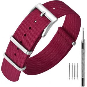 Kal-Bracelet De Montre En Nylon Avec Boucle En Acier Inoxydable, Sport Bande De Remplacement 16mm 18mm 20mm 22mm - Neuf