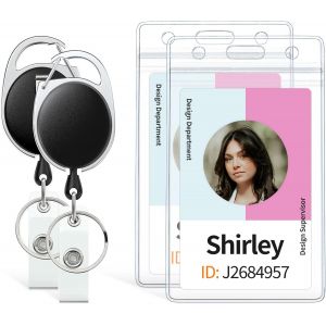 5 Pack Porte Cl&eacute; R&eacute;tractable Robuste Pour Porte Badge Enrouleur Bo&icirc;tier Abs Color&eacute; Avec Bobine De Ressort Acier Inoxydable Mousqueton En Corde De Nylon De 60 Cm Et Anneau De Cl&eacute;, 5 Couleurs - Neuf