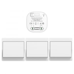 EU interrupteur sans fil sans piles kit interrupteur sans fil autoalimente va et vient sans fil sans pile radio interrupteur a distance eclairage domestique wireless switch (EU 1Gang 1V7 a) - Neuf