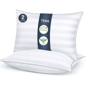 Ulteronixshop-Oreiller 50x70 Cm Lot De 2 Oreillers Confort Moelleux, Qualit&eacute; H&ocirc;teli&egrave;re De Luxe, Respirant Et Hypoallerg&eacute;nique, Id&eacute;al Pour Dormeurs Sur Le C&ocirc;t&eacute;, Le Dos Et Le Ventre, Lavable - Neuf