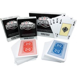 Sansh-2 Jeux De Cartes À Jouer En Plastique Professionnelles De (1 X Rouge / 1 X Bleu) | 55 Pièces Par Jeu (3 Jokers) 4 Caractères Aux Coins - Neuf