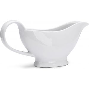 Mevronisshop-Saucière Blanche 250 Ml, Pot À Sauce En Porcelaine, Petite Saucière Avec Poignée Lisse, Sauciere En Céramique Pour Vinaigrette, Jus De Rôti, Crème, Dîners, Restaurants, Fêtes - Neuf