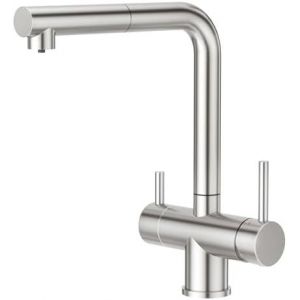 Robinet de cuisine à osmose inverse à 3 voies avec douchette extractible, robinet d'évier pivotant à 360°, robinet de cuisine - Neuf