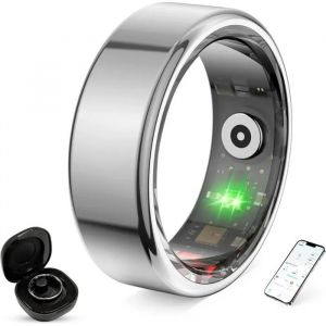 Smart Ring Bague Connect&eacute;e Unisexe - Tracker Fitness, Cardio, Sommeil, 100+ Sports, &Eacute;tanche IP68, Sans Abonnement, iOS/Android,&iquest;. - Neuf