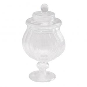 Pot de rangement miniature en verre avec couvercle &iquest; Accessoire pour maison de poup&eacute;e &agrave; l'&eacute;chelle 1/12 pour la d&eacute;coration int&eacute;rieure et les loisirs cr&eacute;atifs - Neuf