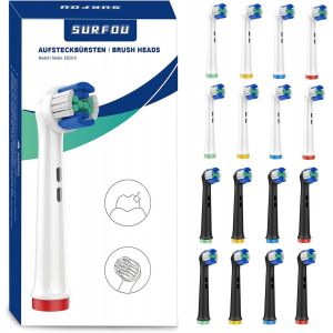 Kgabery-16 Unités Brossette Compatible Électrique Oral B Tête,Brosse À Rechange,Brossettes Électriques Sensitive Clean Dent,Electrique Brosette Pour Gencives Sensibles - Neuf