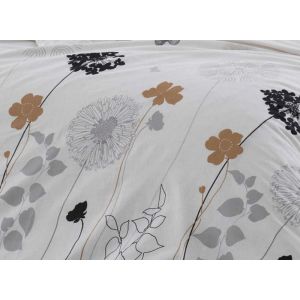 Parure De Housse De Couette Polyester Gris 220x240 Cm - Neuf