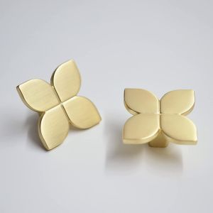 6 Morceaux de Tiroir, Boutons, Or Boutons de Meubles, Poignée de Porte en Laiton, Or, Laiton, Boutons de Tiroir, poignée de Meubles, Poignée de Porte d'Armoire-42 * 42 * 23mm - Neuf