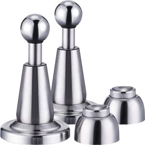Paquet de 2 supports de porte magnétiques à prise douce Butées de porte magnétiques Butée de porte murale en acier inoxydable - Neuf