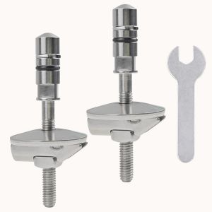 2 Pi&egrave;ces Fixation Abattant WC, Stable et Durable, Facile &agrave; Installer, Charniere Abattant wc, Charni&egrave;re pour Si&egrave;ge de Toilette, M6 x 71 mm, Fixation Cuvette WC, Compatible avec Haro, Luvett (Argent) - Neuf
