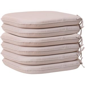 Ulteronixshop-Lot De 6 Coussins De Chaise De Jardin, Coussins De Chaise Pour Chaises De Salle &Agrave; Manger, Coussins De Si&egrave;ge D'int&eacute;rieur Et D'ext&eacute;rieur, Pour Votre Salon, Et Plus Encore (Ronds, Beige) - Neuf