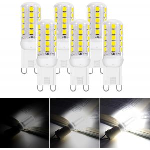 Kalanka-Ampoule Led G9 &iquest;&iquest; Intensit&iquest;&iquest; Variable, Ac 230v 3.2w En Remplacement De L'ampoule Halog&iquest;&iquest;Ne G9 30w,Blanc Froid 6000k Ampoules Led G9 &iquest;&iquest; &iquest;&iquest;Conomie D'&iquest;&iquest;Nergie G9 Petites Ampoules (Lot De 6) - Neuf
