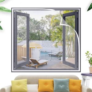 MAA-Personnalisable Moustiquaire Fibre de Verre Moustiquaire pour fenêtre 80x120cm Anti Moustique Mouche Insecte pour Porte Fenêtre Baie Vitrée Blanc - Neuf