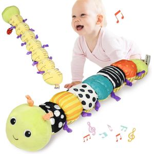 TDRFL-Jouet Chenille 5 En 1 Pour Bébé,Jouet Musical Sensoriel Pour Bébé,Jouets En Peluche Pour Bébés,0 3 6 9 12 Mois,Baby Spielzeug 0-6 Monate,Cadeau De Douche,Montessori Bebe Eveil 0-6 Mois - Neuf