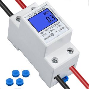 Ventes promotionnelles Lcd Compteur d'électricité numérique Compteur d'air Compteur d'air Rail chapeau Kwh Compteur 5(80) A Compteur d'électricité Rail chapeau 1 phase 2 broches 2p Rail Din Elect - Neuf
