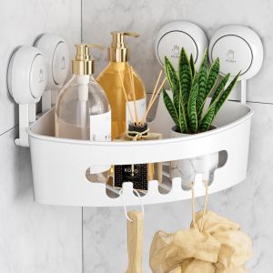 TIANYI-Etag&egrave;re Douche sans Per&ccedil;age Support Douche de Coin 1 Seconde Installation Charge 10KG Imp&eacute;rable Rangement pour Carrelage Paroi de la Douche Salle de Bain & Cuisine - Neuf