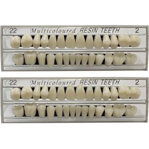 Kalanka-Lot De 56 Dents Fausses Dents - 2 Ensembles De Dents En R&eacute;sine Synth&eacute;tique - Dents Sup&eacute;rieures Et Inf&eacute;rieures - Accessoire De Maquillage - 22 A2 - Neuf