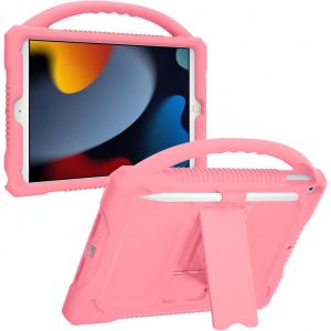 LORANKA-Coque iPad 10.2 pour Enfants,Coque Antichoc en Silicone Premium pour iPad 10.2 Pouces 2021/2020/2019,Poign&eacute;e de Support int&eacute;gr&eacute;e pour Apple iPad 9&egrave;me 8&egrave;me 7&egrave;me G&eacute;n&eacute;ration(Rose) - Neuf