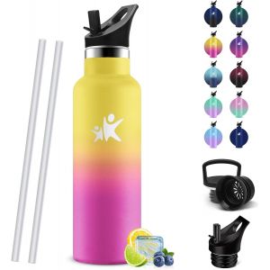 Gourde Isotherme 1l, &Eacute;tanche Sans Bpa, Gourde Isotherme, Double Paroi, Bouteille Isotherme, 18/8 Acier Inoxydable, Gourde Inox, Bouteille D'eau Pour Sport, Randonn&eacute;e, &Eacute;cole, Bureau - Neuf