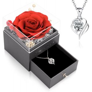 Kyaoayo-Rose Éternelle, Cadeaux Pour Femmes Roses Infinies Avec Chaîne En Argent Sterling 925 Bijoux Faits À La Main Roses Préservées Coffret Cadeau Pour Femmes Maman S?ur Épouse À Noël - Neuf
