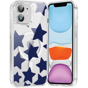 Kal-Coque Magnétique Pour Iphone 12/Iphone 12 Pro 6,1"", Compatible Avec Magsafe, Transparente Fille Etui Avec Aesthetic Motif Etoile Dessin, Souple Silicone Mince Tpu Bumper Case Antichoc Housse - Neuf