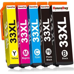 ERYI-33Xl Lot De 5 Cartouches D'Encre Compatibles Avec Epson 33Xl 33 Xl Pour Epson Expression Premium Xp-7100 Xp-530 Xp-640 Xp-830 Xp-900 Xp-645 Xp-635 Xp-630 Xp540 - Neuf