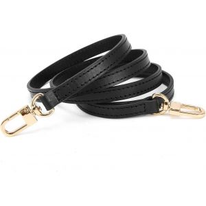 RFCBC-Sangle de Sac en Véritable Cuir 39-55 Pouces Longue Bandouliere pour Sac Bandouliere DIY Sac à Main Portefeuille Sac Anse de (51 inches Black Strap) - Neuf