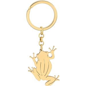 KAL-Porte-Clés Grenouille En Acier Inoxydable Cadeaux Grenouille Pour Femme Fille Porte-Monnaie Charms Pour Clés De Voiture - Neuf