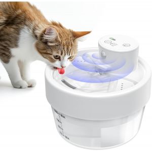 Fontaine A Eau Chat Sans Fil Avec Détecteur De Movement,1l Fontaine À Eau Pour Chat 2200mah Chargée Distributeur Eau Chiots Automatique Avec Pompe Super Silencieuse - Neuf