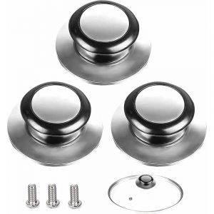 3 Pièces Bouton De Couvercle,Poignée Couvercle Casserole, Convient Pour Poignée De Couvercle En Verre, Couvercle De Casserole En Acier Inoxydable, Pour Les Ustensiles De Cuisine - Neuf