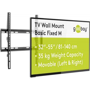 49730 Support Mural Tv Pour Écrans Et Télév Urs De 32-55 Pouces (81-140 Cm) - Fixation Murale Tv Avec Une Capacité De Charge . De 35 Kg Accroche Television Mural Vesa 400 X 400 Noir - Neuf