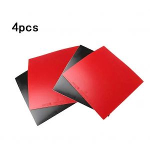 4pcs Rouge / Noir Tennis De Table Caoutchouc &Eacute;ponge Dure Ping Pong Caoutchouc Attaque Rapide Pingpong Adh&eacute;sif Invers&eacute; Accessoires De Sport - Neuf