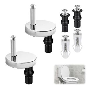 6Pcs Fixation Abattant WC Vis à Fermeture en Douceur Universelles, Vis et Raccords de Charnière de WC à Dégagement Rapide, Écrous de Rechange de Couvercle de WC avec Vis Expansible pour Trous Borgnes - Neuf