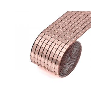 Autocollant mural mosaïque or rose 1 m, carreaux miroir à faire soi-même pour décoration intérieure - Neuf